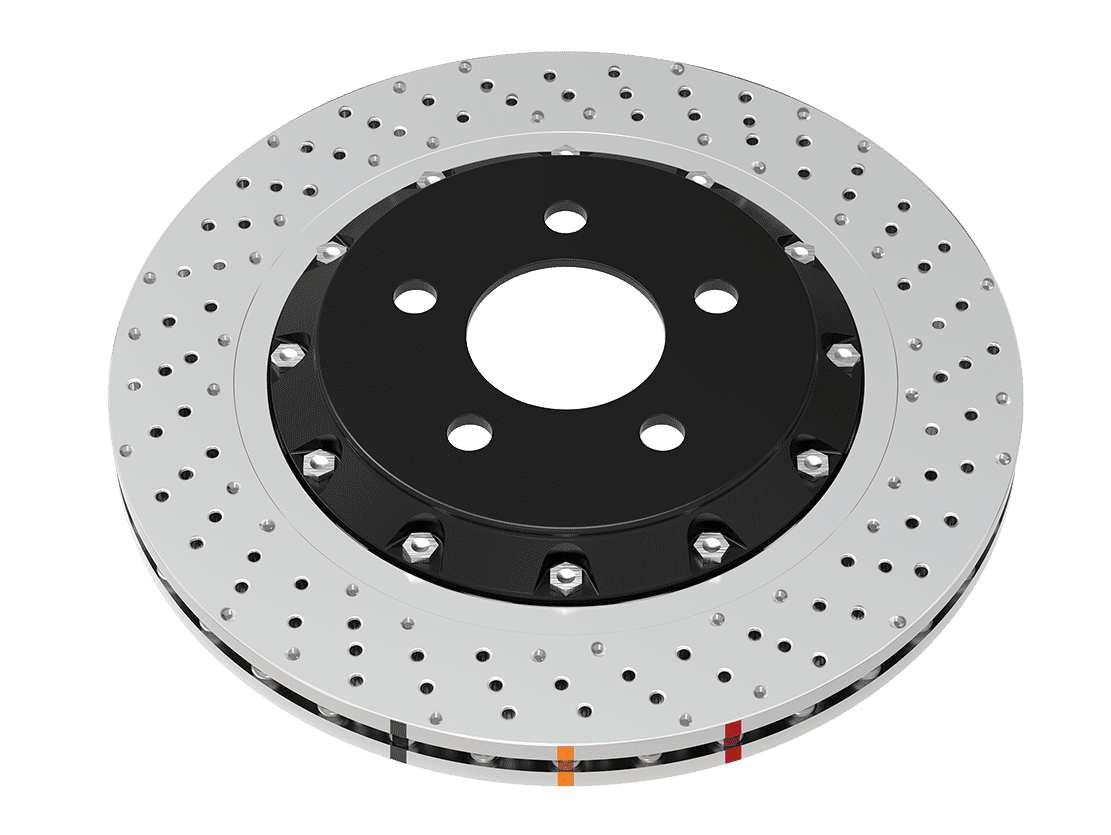 5000 series cross drilled and dimpled brake rotor