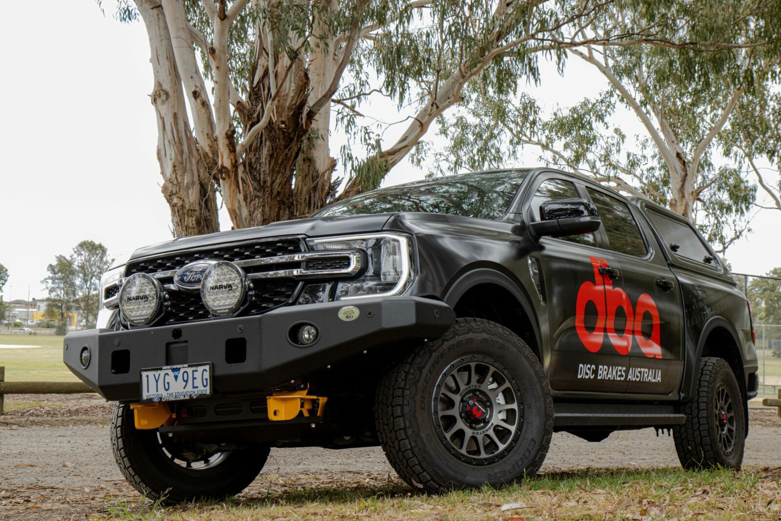 Ford Ranger with DBA decals applied to it.