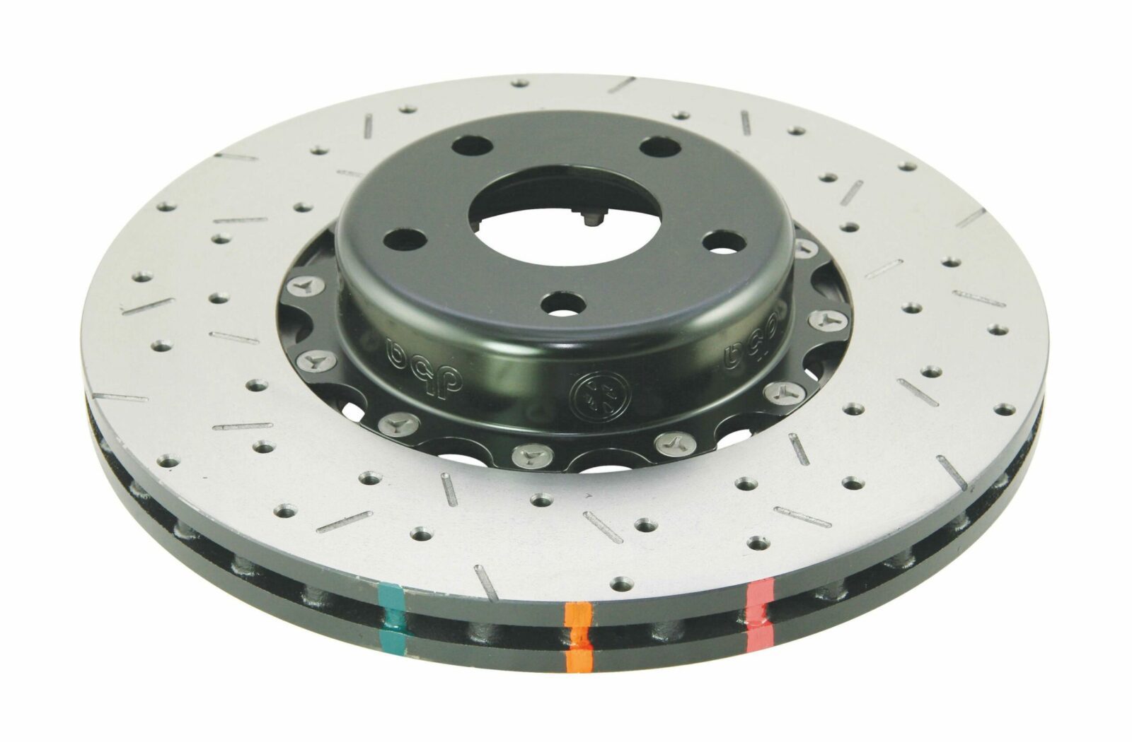 DBA 5000 Series Cross Drilled Front Rotor w/ Black Hat | Audi S6 (07-11) (DBA52778BLKXD) main image 0